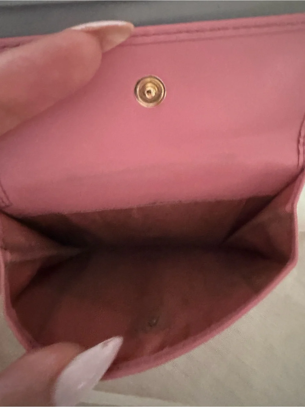 Miu Miu Gray Leather Wallet with Pink Heart Print